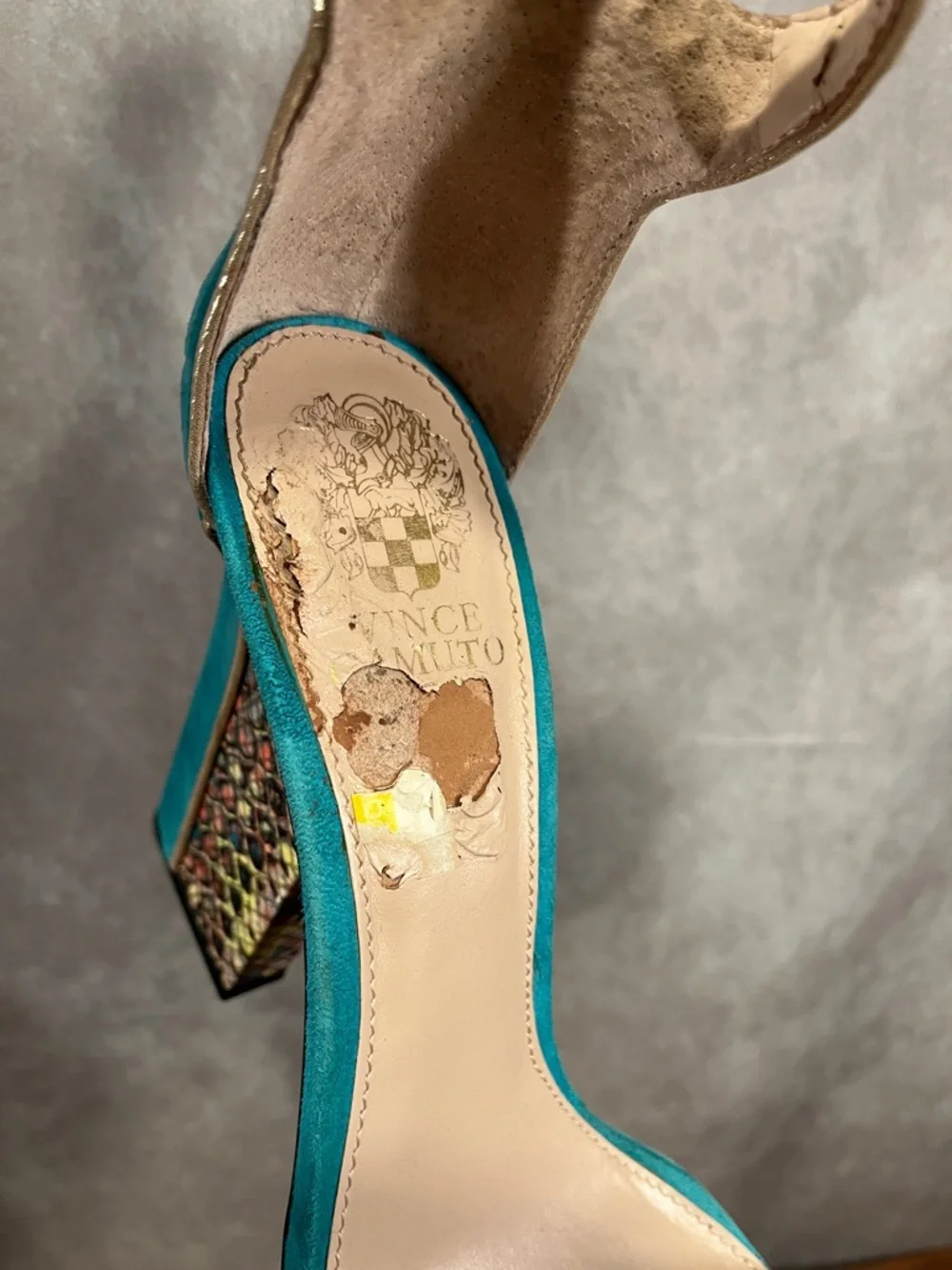 Vince Camuto Turquoise Suede Platform Ankle-Strap Platform Heels size 9